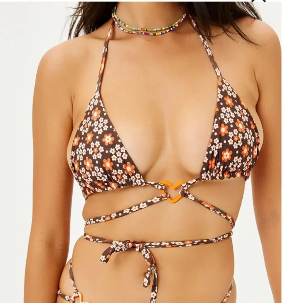 Frankie’s Bikinis Tatum Floral Triangle Bikini size S